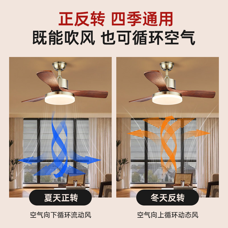 箭牌照明中古风扇灯卧室新款简约复古吊扇灯胡桃木色全光谱餐厅灯,淘宝优惠券,粉丝福利购,淘宝优惠卷