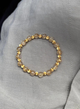 金珠猫眼黄发晶手串2025新款爆款