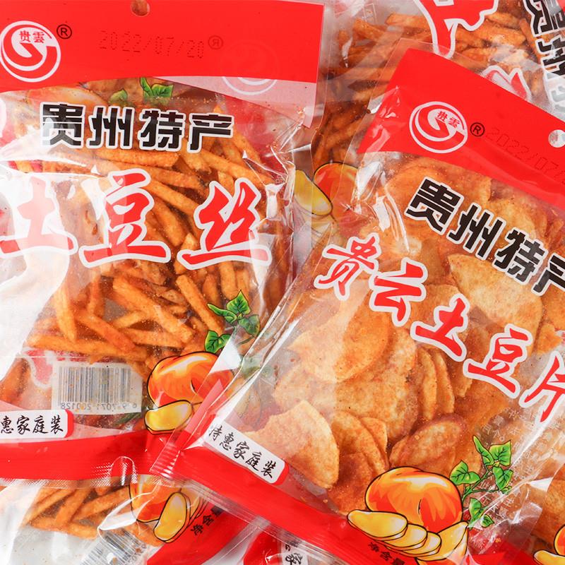 贵土豆片云贵州特产麻辣土豆片土豆丝洋芋薯片零食休闲食品小吃 - 图0