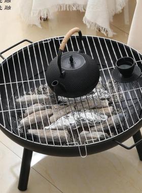 围炉煮茶烤火炉套装器具全套家用室内烧烤炉子冬天围聚户外取暖炉