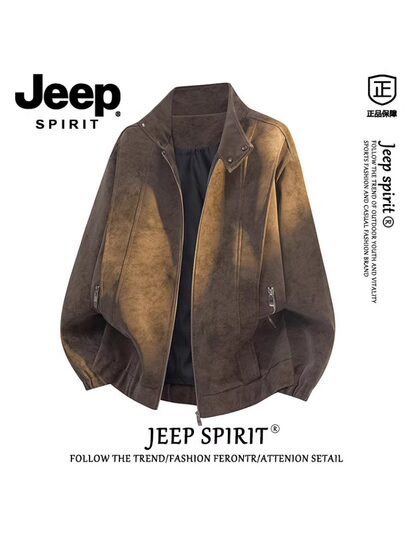 Jeepspirit jeep american suede workwear leather jacket men's spring and autumn maillard flight jacket