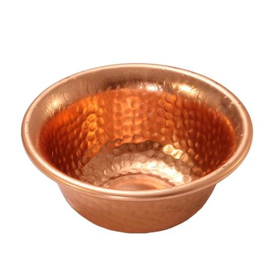 Ethnic style hand-beaten water supply bowl red copper embossed hammered pattern Nepalese household blessing water cup