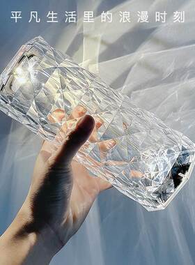 极速轻奢钻石白色水晶情s人节装饰摆饰创意氛围小夜灯卧室牀头网