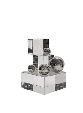 现代简约欧式轻奢水o晶几何体星球摆件样板房售楼处软装饰品