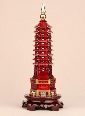 纯铜文昌塔摆件七层九层13十三层红色文昌塔办.公书房书桌