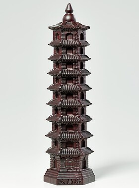 黑檀木雕13层文昌塔o摆件实木质7层九层文峰塔宝塔书房摆设工艺品