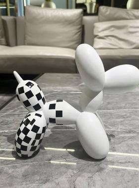 摆件气球狗家居创意品装饰客厅黑白树脂软装轻奢摆U设饰品现代柜