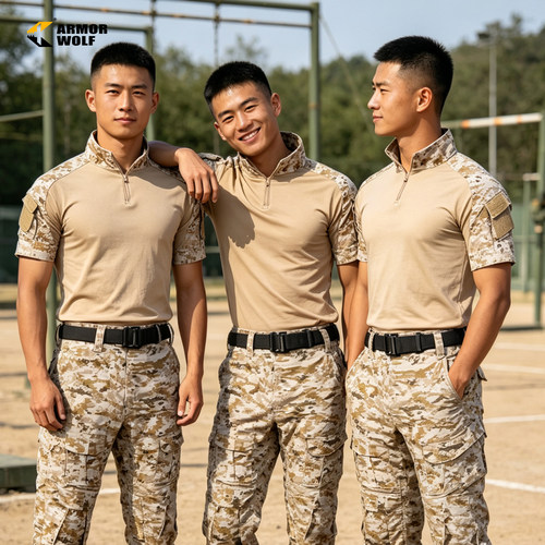 户外潮春秋季仿生迷彩工作服沙漠蛙服作训服套装小脚工装战术裤 - 图2