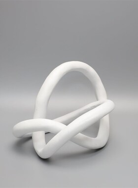 新中式树脂金色白色缠绕摆件客厅样板房书房M桌面酒柜玄关家居饰