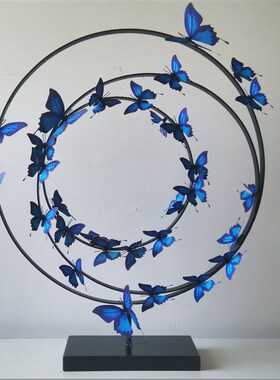 蝶舞飞扬蝴蝶摆件创意客厅玄关样板房博物K馆别墅高级感装饰品摆