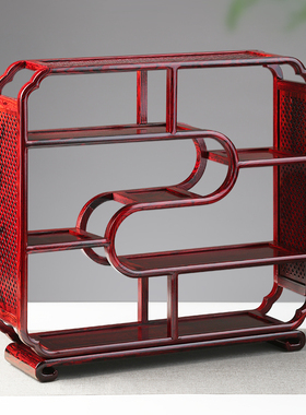 新中式红木博古架摆m件 客厅玄关花架博古架 古代房间装饰品展示