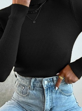 极速On Sale 2022 Autumn Winter WomEen Knit Solid Turtleneck