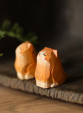 极速小猫小狗柴犬橘猫木雕礼品男治愈系J桌面摆件装饰品创意生日