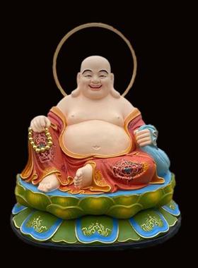 弥勒佛佛像树脂玻璃钢雕塑摆件汽车漆彩绘极彩纯手工铜雕脱胎