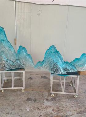 透明环氧树脂工艺饰品摆件大型不锈钢鹿景观玻璃钢雕塑厂家定制做