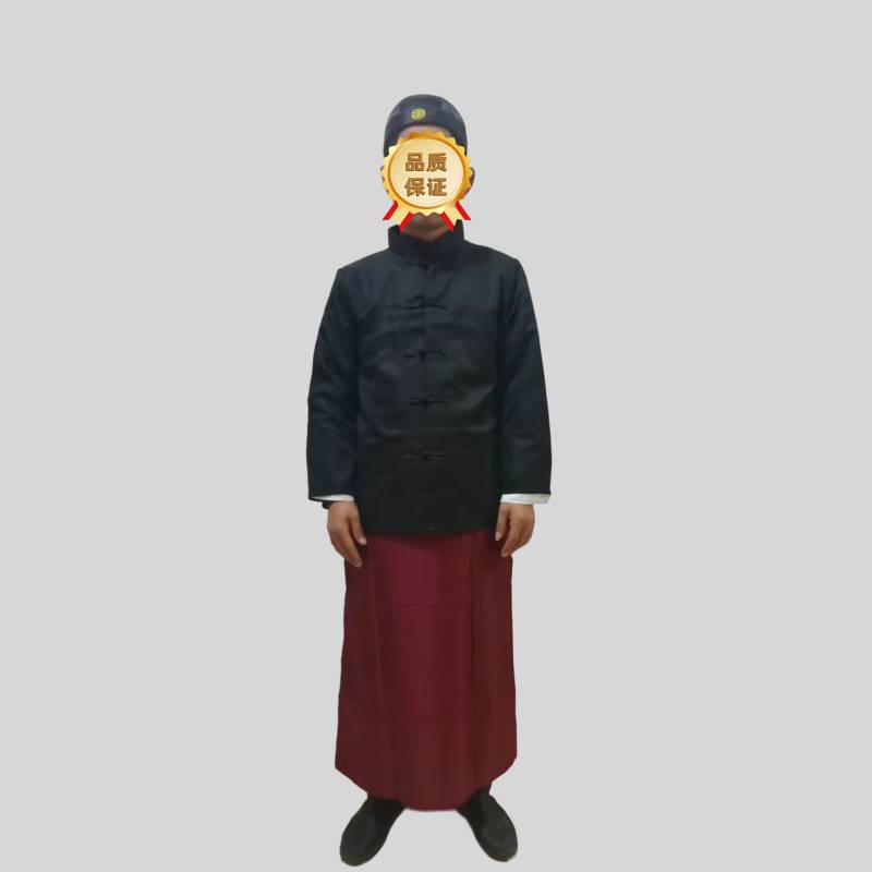 民国儿童清朝马褂学生服大褂长衫老爷古装演出服掌柜管家朗诵服装-图3