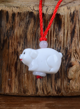 陶瓷动物小羊描金12十二生肖属鸡狗吊坠K项链属牛猪猴马兔鼠虎龙