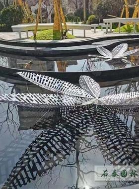 大型不锈钢假山雕塑定制切片镂空山形鹅卵石水景造型户外落地摆件