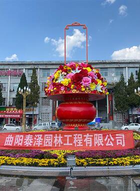 定制大型花篮雕塑玻璃钢户外广场公园国庆节日开业庆典装饰摆件