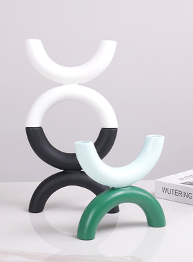 简约现代创意树脂几何摆件样板间售楼部书房客P厅卧室软装家居饰