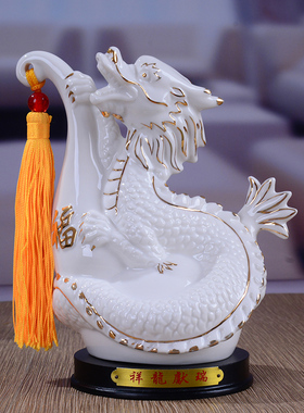 简约现代招财鼠牛虎兔龙蛇马羊猴鸡狗猪陶瓷N十二生肖店铺动物摆