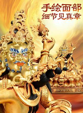 全鎏金财神精工铜雕黄财神之家五行财神铜饰