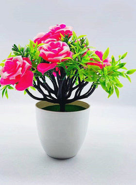 10朵大玫瑰仿真植物盆景盆栽9.9元配百货家装产品假花货源仿生