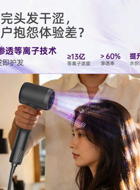 Air2.3-B美发专用高速吹风机3.3米线等离子护发速干大功率电吹风