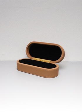 现代简约创意马毛皮革收纳盒摆z件卧室客厅样板房电视柜家居装饰