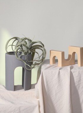 现代简约几何建筑摆件创意软装z饰酒店样板房客厅书房柜子工艺品