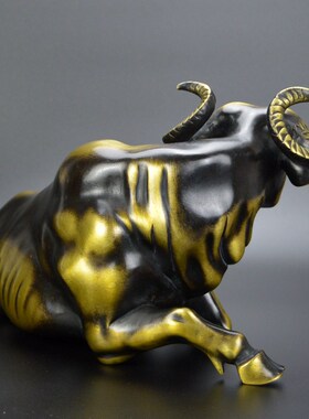 黄铜大卧牛摆件纯铜工艺品仿x古铜器家居装饰品牦牛客厅办公室摆