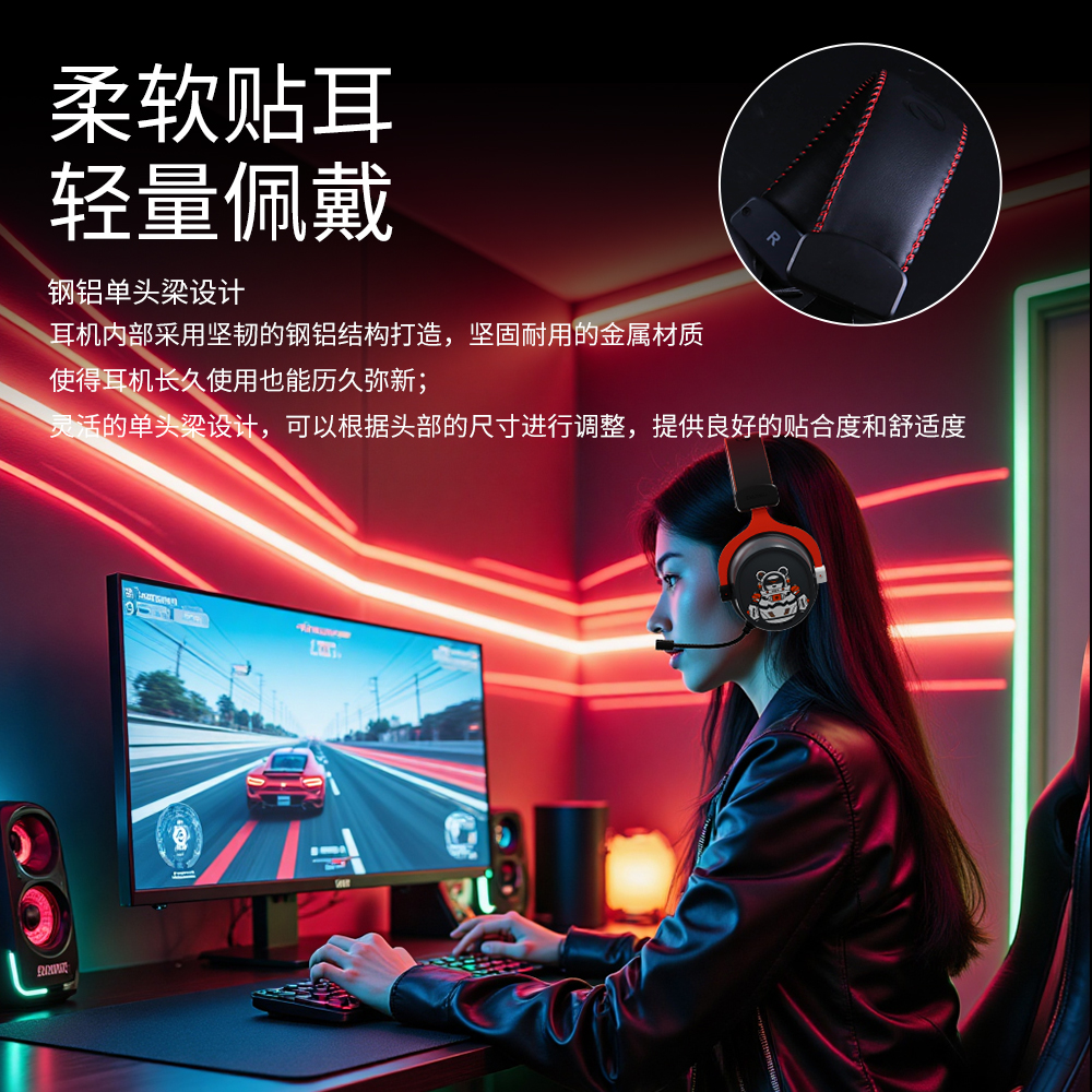 DAREU EH925pro magnetic version wireless head-mounted long-lasting e-sports gaming headset listening and positioning headset