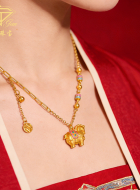 中国珠宝925银招财小马项链女