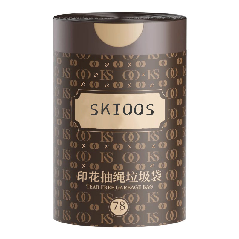 印花抽绳垃圾袋家用黑色加厚手提式宿舍厨房特厚大号收口塑料袋