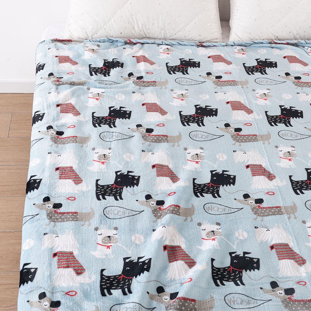 薅羊毛 圣诞花色法兰绒毯宝宝绒卡通图案儿童毛毯盖毯床单 1KG