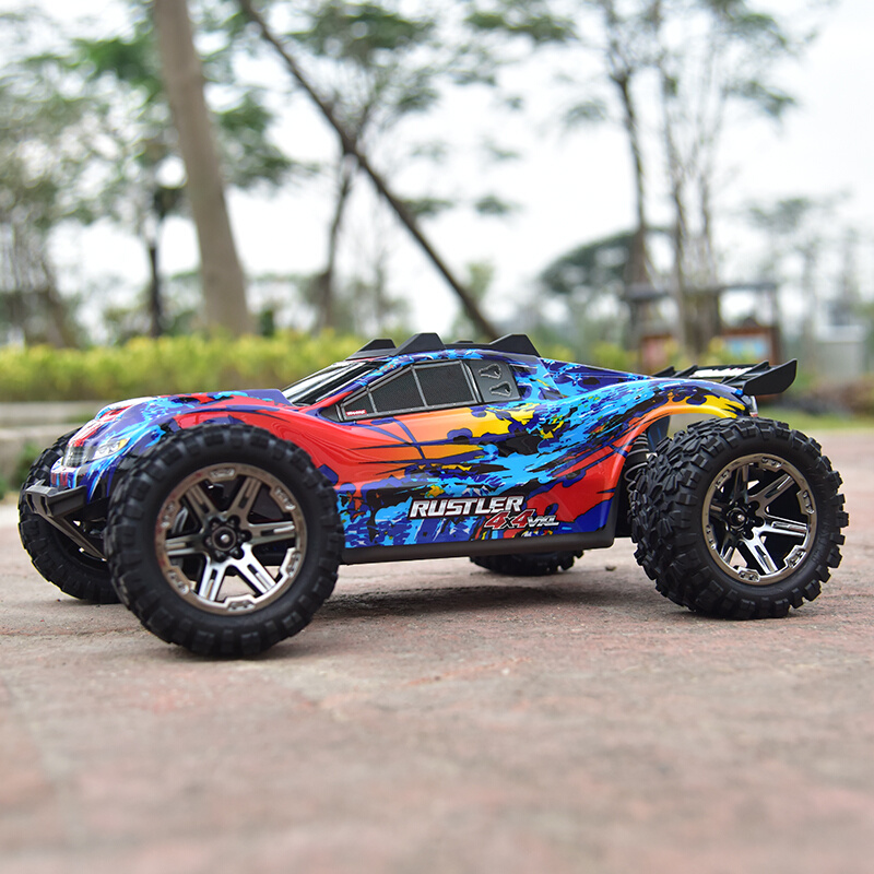 TRAXXAS Rustler 4X4 VXL 1:10遥控竞速卡大脚车四驱防水 67076-4 - 图1