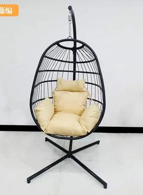鸟巢吊篮室内阳台铁艺秋千室外花园带坐垫带吊架单人吊床
