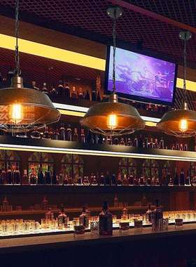 Loft2餐厅灯设计师款吧台北欧美式复古乡村工业控吊灯铁锈色锅盖