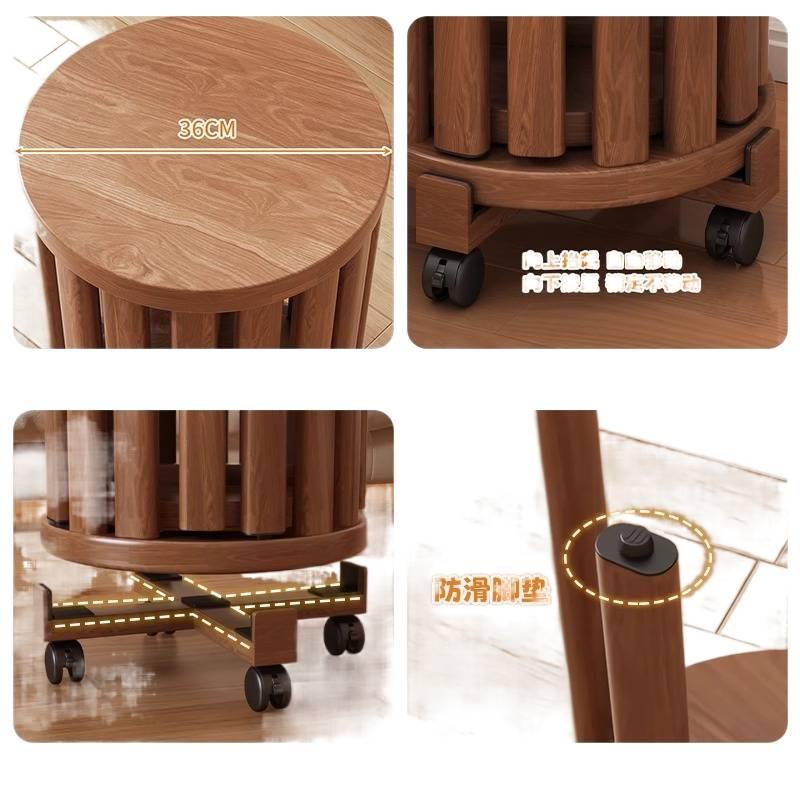 实木凳子茶几家用可叠放圆凳现代吃饭登子餐桌凳新中式叠叠乐凳子 - 图3