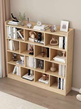 实木书柜立式书架家用置物架幼儿园落地书柜一体式矮柜储物收纳柜