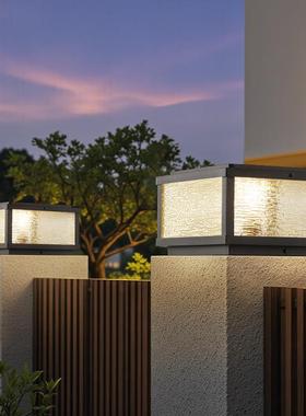 ◊太阳能柱头灯别墅大门两侧柱子灯户外院墙门柱灯庭院围墙灯柱子