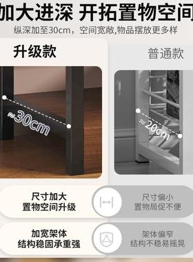 架子置物架落地多层收纳架架带篮家用矮货架客厅厨房多功能储物架