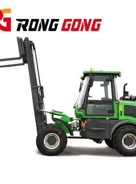座驾式四轮3.5吨越野叉车一机多用升降电动叉车液压搬运车堆高
