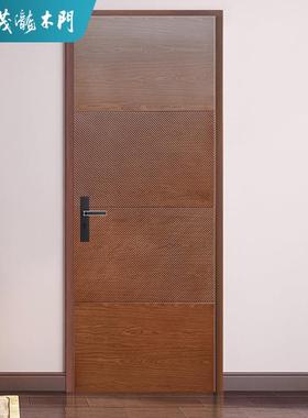 现代简约木门室内门隔音静音复合实木门实木卧室门原木烤漆门