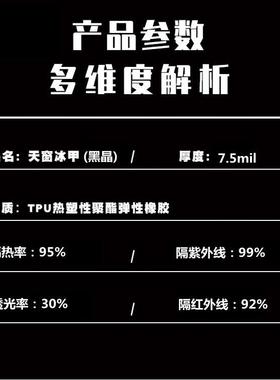 黑晶蓝晶TPU汽车天窗冰甲贴膜车载高隔热陶瓷防晒膜厂价直销