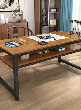 书法桌子长条桌绘画桌课桌培训桌双层电脑桌家用长方形书桌写字桌