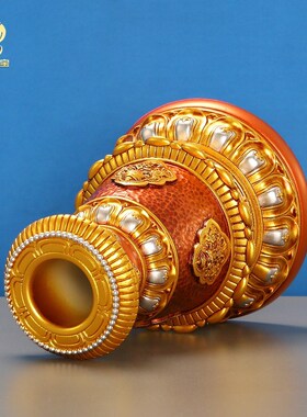 西藏式手摇转金轮底座p家用佛堂转金筒底托藏族转简经纶转法轮底