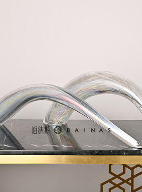 北欧轻奢绿色牛角炫彩透明摆件y桌面艺术品家居装饰电视柜玄关客