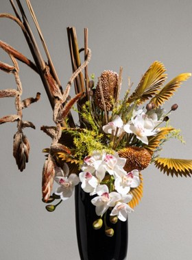 优雅的可a访问的豪华风格现代水晶玻璃花瓶花卉餐厅酒店前台软装