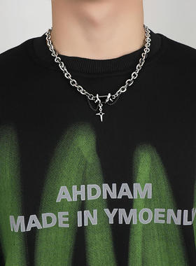 钛钢项链男款潮流多层缠绕